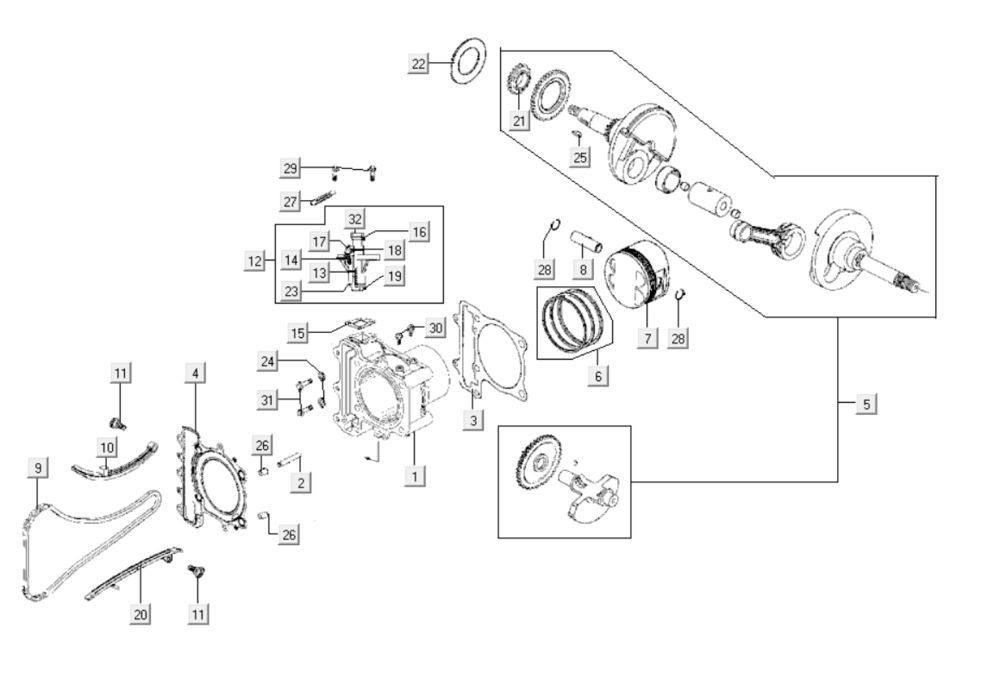 Cylinder Kymco Xciting 500i