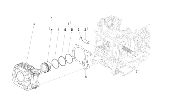Cylinder Vespa Primavera 4-stroke 3-valve (euro4 injection iget)