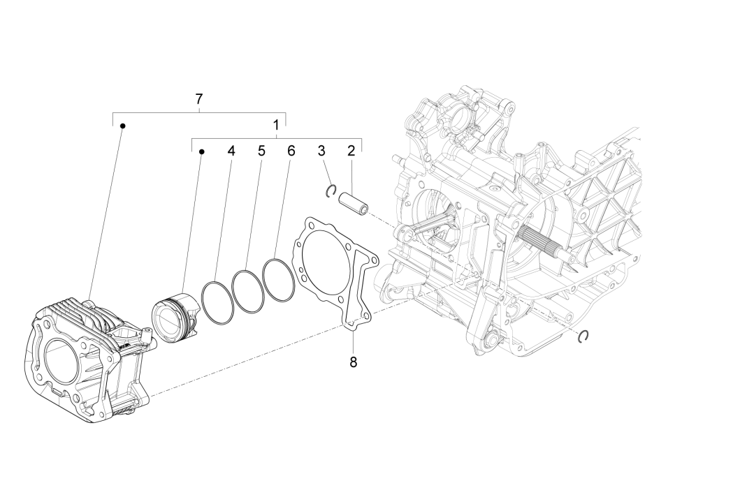 Cylinder Piaggo Zip 4-stroke (euro4 injection IGET)