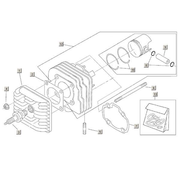 Cylinder+piston Aprilia Habana 2t (Aprilia engine) 1999 - 2004