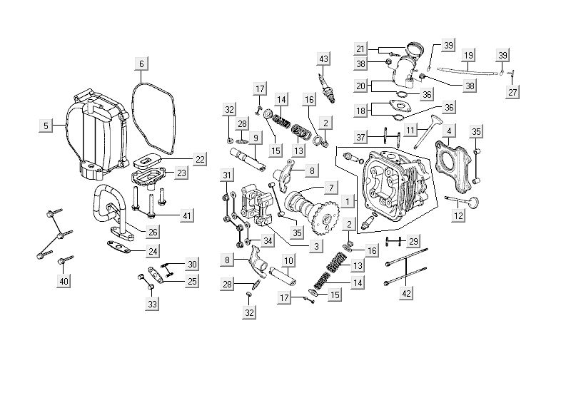 Cylinder head - Camshaft - SLS Kymco Agility RS 50 4T AC white 2011