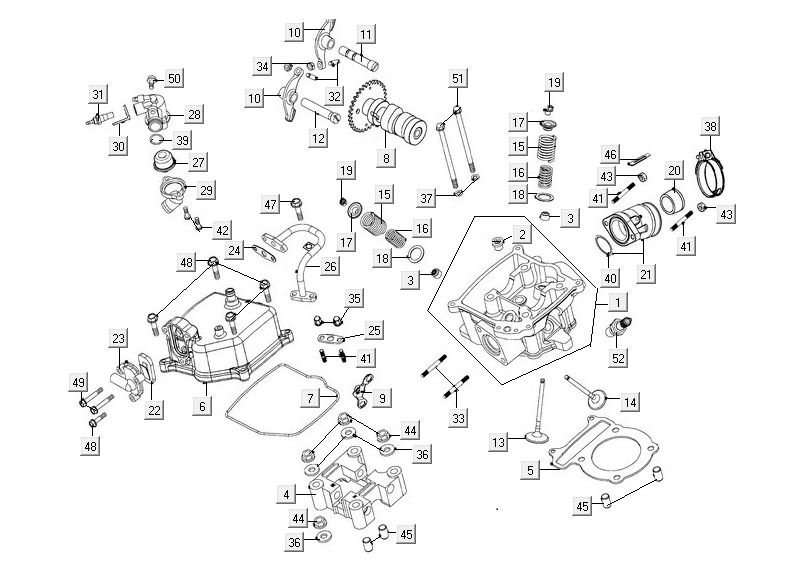 Cylinder head Kymco MXU 300R
