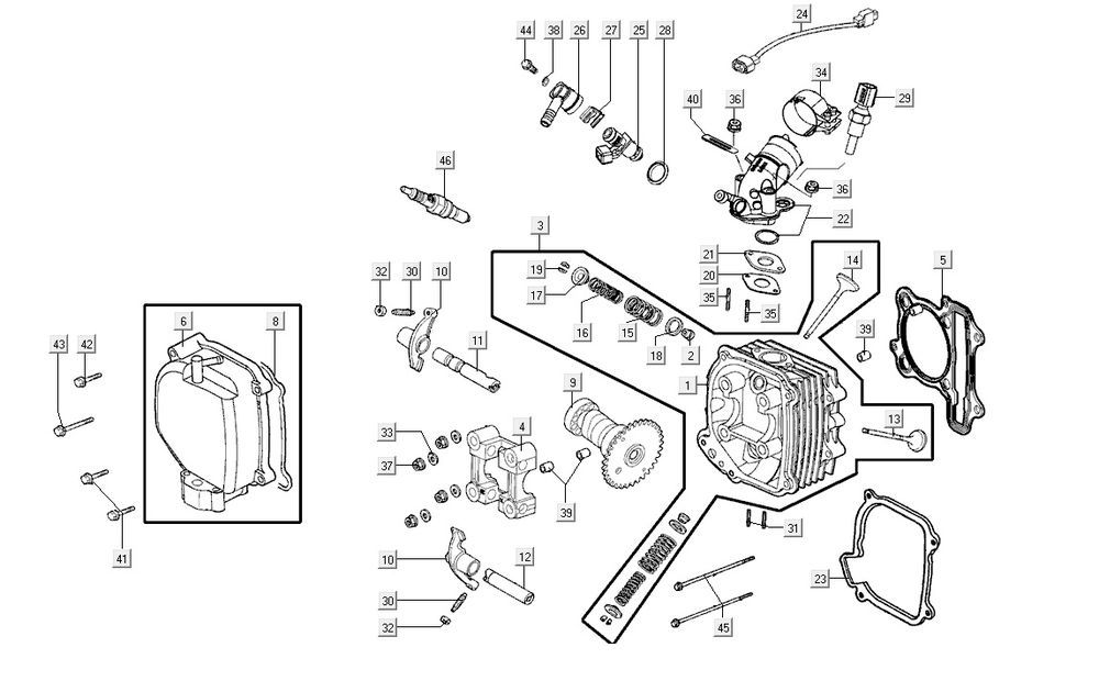 cylinder head AGILITY 16+ 4T 200i Matte Metallic Silver
