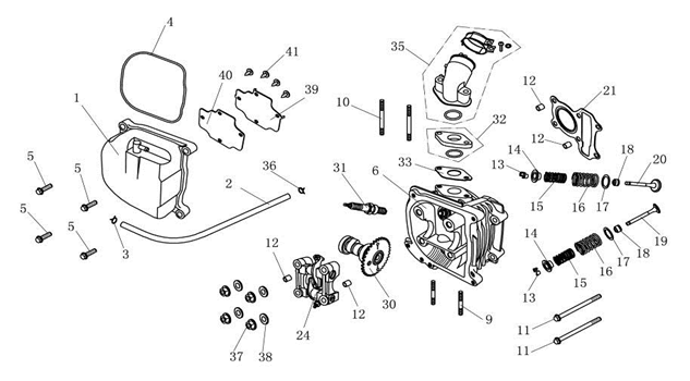 Cylinder head AGM Ape50 white
