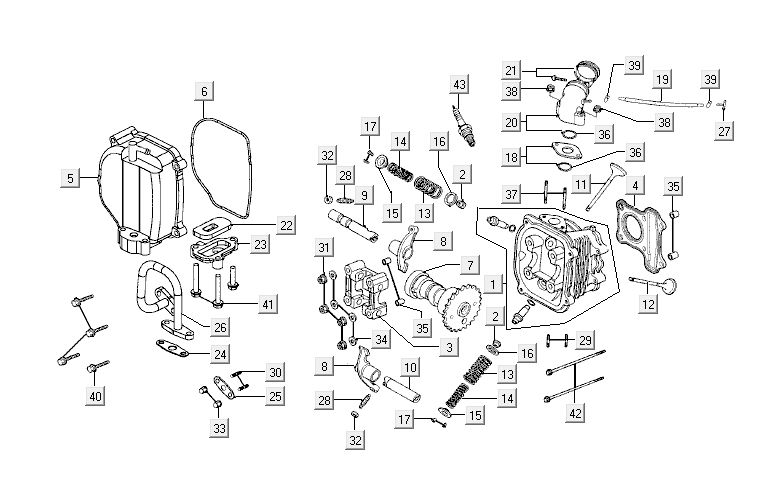 Cylinder head Kymco Agility 10' 4-stroke dark grey
