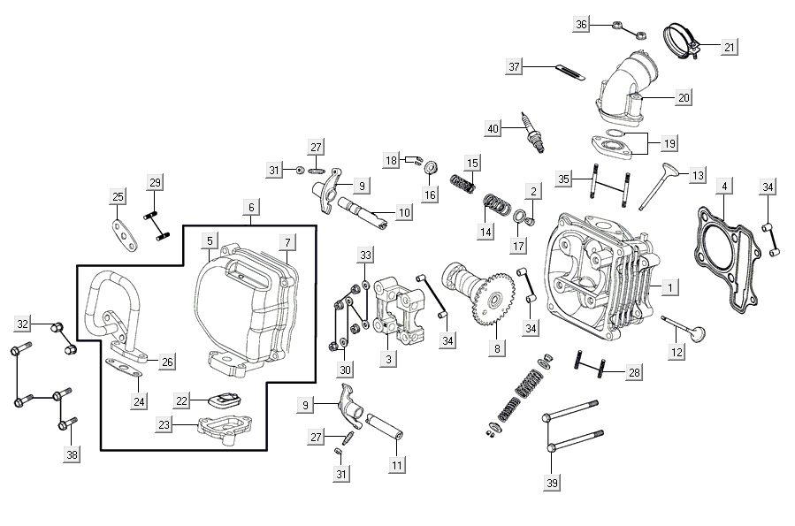 Cylinder head Kymco Agility 16'+ 4t matt metalic blue
