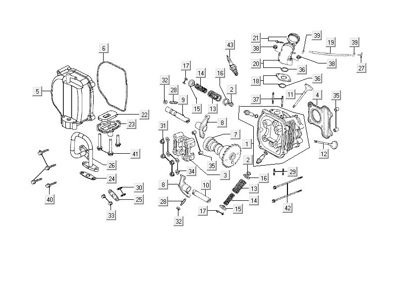 Cylinder head Kymco Delivery 4-stroke black