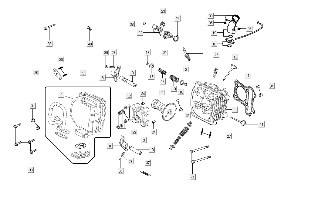 Cylinder head Kymco People S 50i E4 Blue