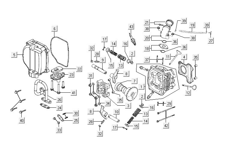 Cylinder head Kymco Vitality 4t ac anthracite