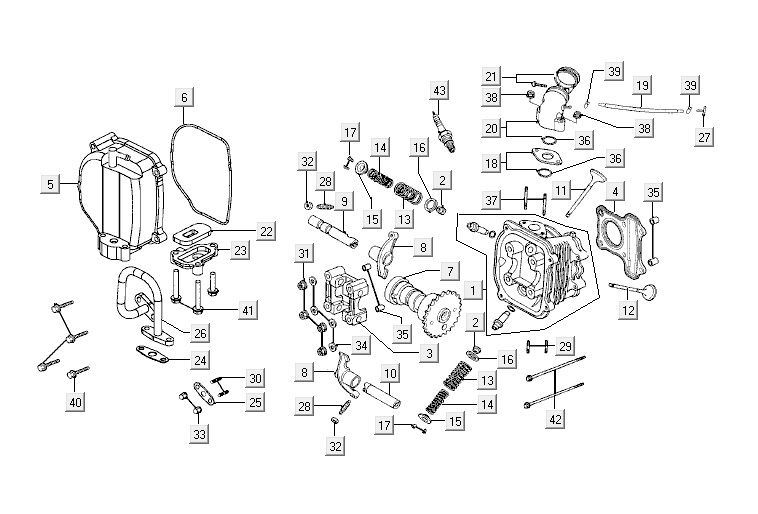Cylinder head Kymco VP50 4t ac techo silver