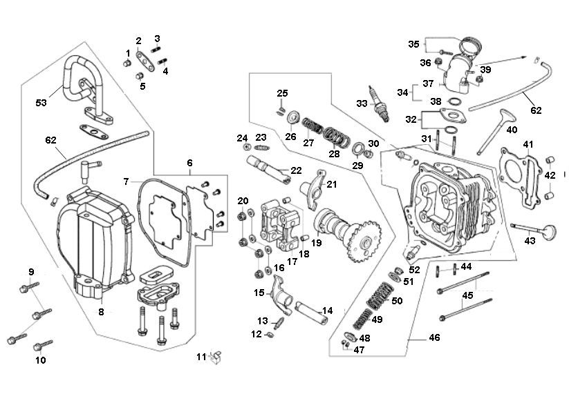 Cylinder head Pronto Junior 4-stroke