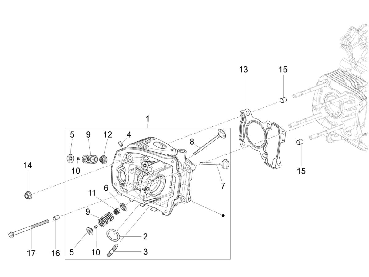 Cylinder Head Vespa Sprint 125 4T 3V IE ABS E5 2021 (EMEA)