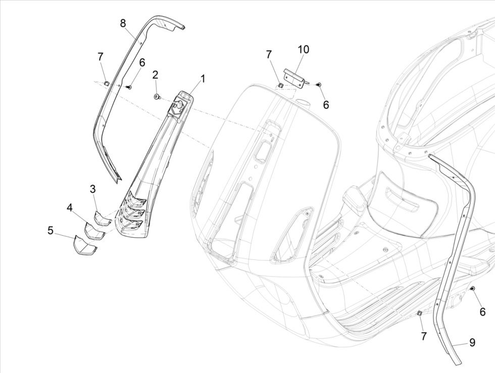 Horn cover - Vespa Primavera 4-stroke 3V decorative frame (euro5 injection IGET)