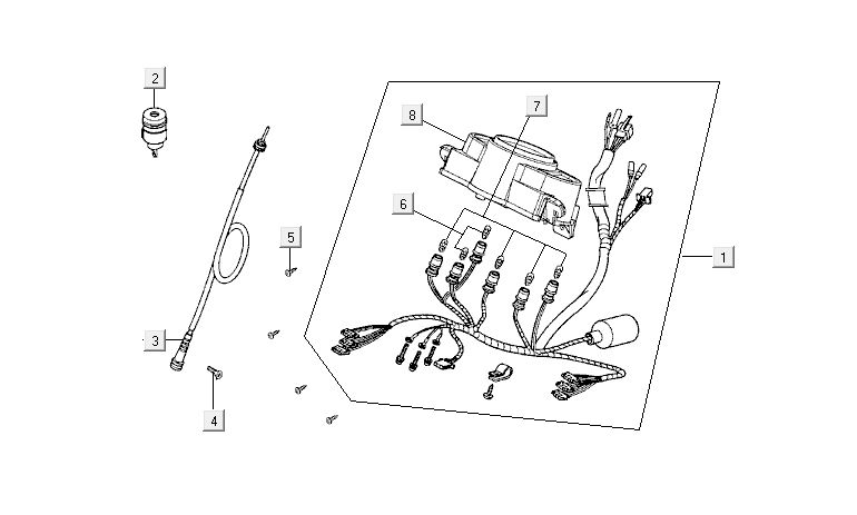 Cockpit Counter Cable Kymco Agility Fat 12' 4-stroke dark grey