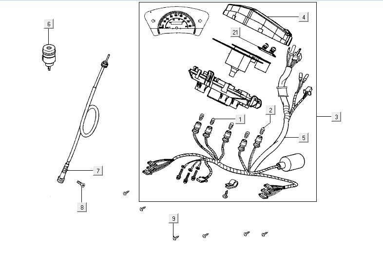 cockpit counter cable Kymco Agility RS 4-stroke black 11