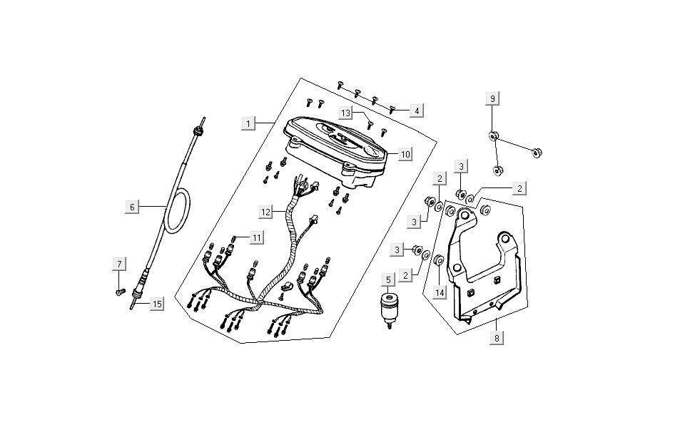 Cockpit Counter Cable Kymco Dink AC 2-stroke Silver
