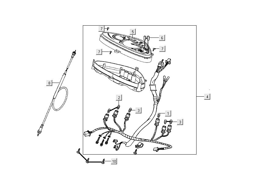 Cockpit - cable Kymco People S 4-stroke cherry red