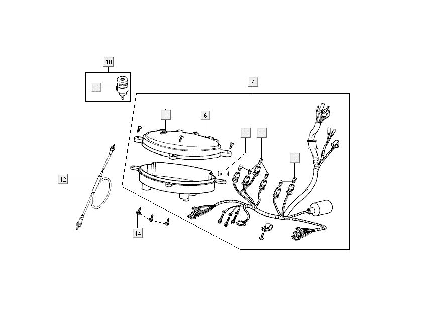 Cockpit Kymco People 2-stroke blue