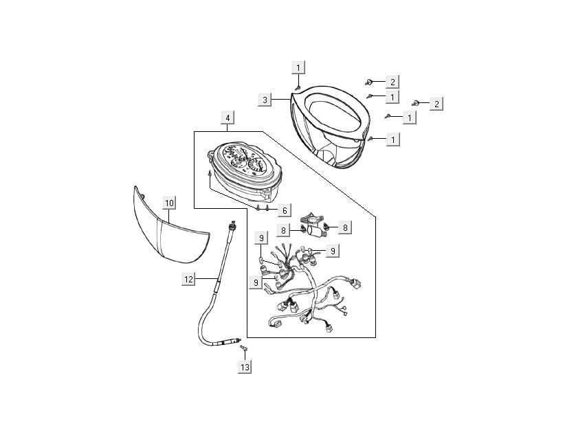 cockpit Kymco Super9 ac o.m 2-stroke matt black yellow