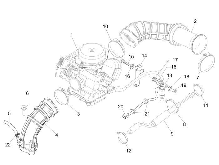 Carburetor Vespa Sprint 45km 4-stroke 4-valve