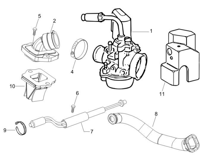 Piaggio Fly 2-stroke supply connection