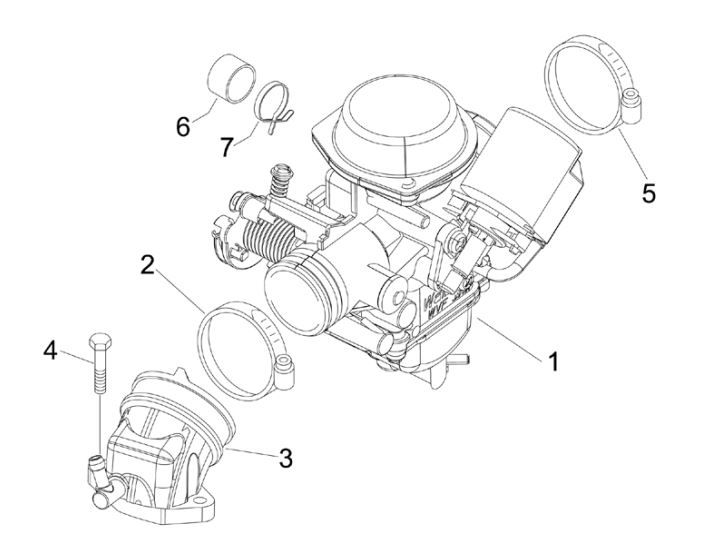 Complete Carburetor - Gilera Runner 200cc VXR 4-Stroke 2006 Supply Connection