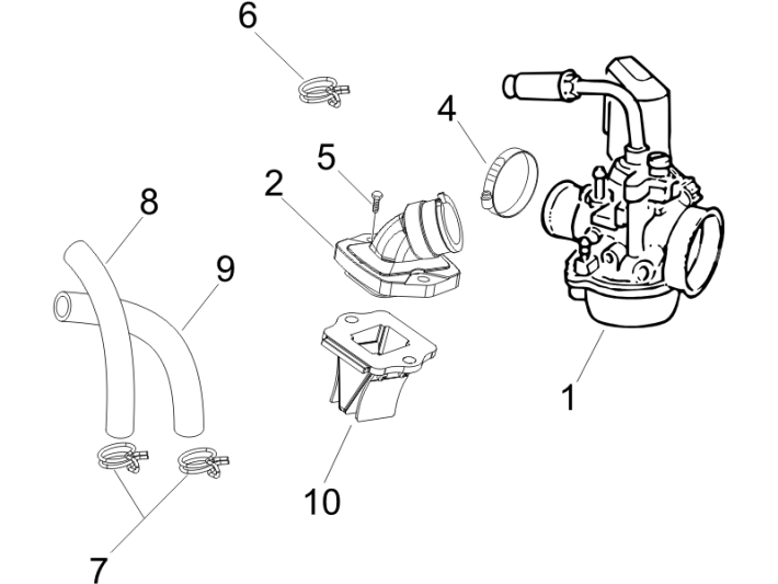 Complete Carburetor - Gilera Runner 50 SP 2010-2017 Supply Connection