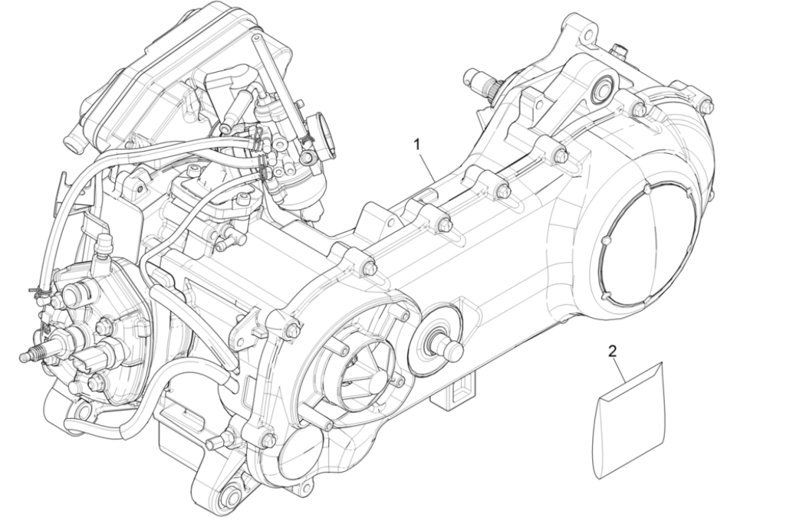 Piaggio NRG Power 50 2-stroke LC Euro 4 complete engine block