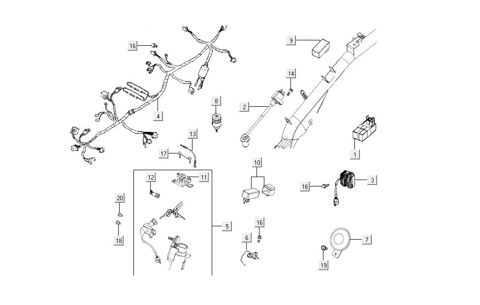contact wiring harness cdi Kymco Super8 4-stroke from 2009