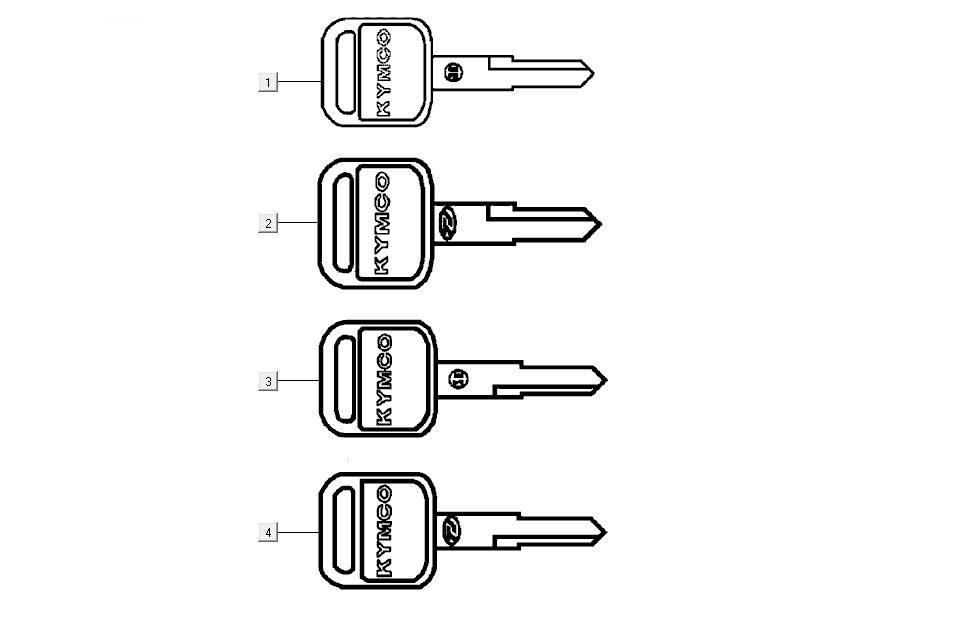Ignition Key Kymco G-Dink 2-stroke Dark Grey
