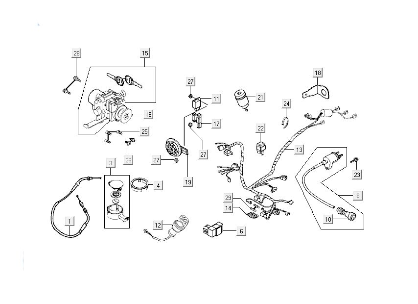 ignition lock wiring harness Kymco Grand Dink 2-stroke Titanium