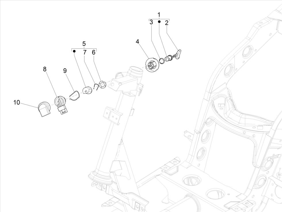 Piaggo Zip 4-stroke ignition lock (euro5 injection IGET)