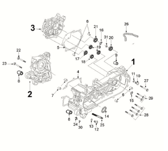 Crankcase Peugeot Django 125 EFI E5 2021-2022