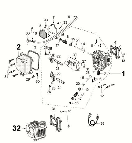 Cylinder - Cylinder Head - Camshaft Peugeot Kisbee 4-stroke Euro 5