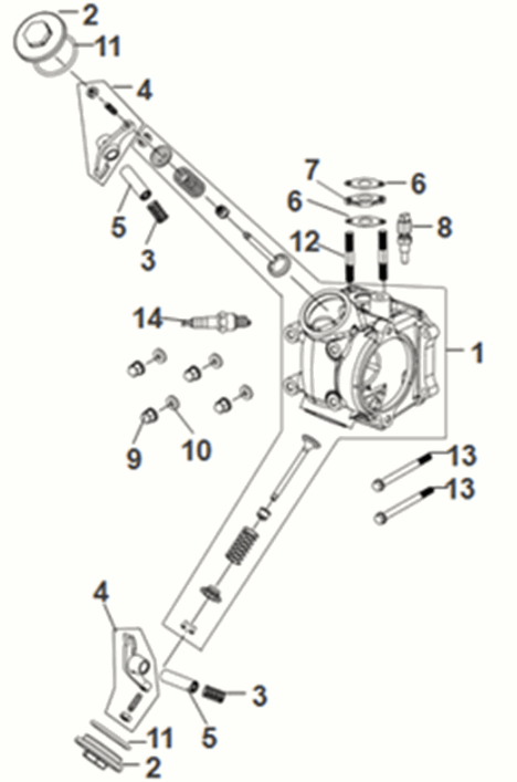 Cylinder head Sym X-Pro 50 E5