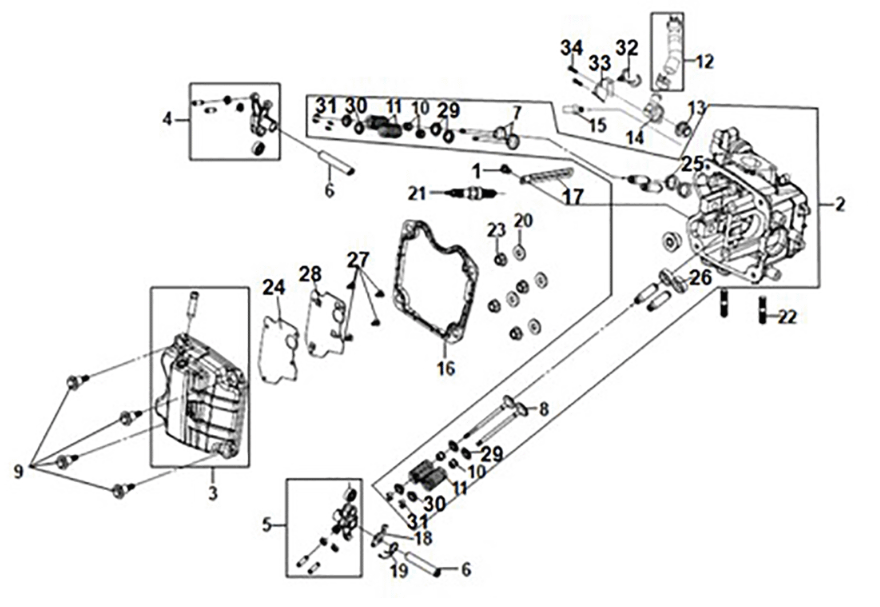 Cylinder head Sym ADX 125i ABS+ TCS E5 2023