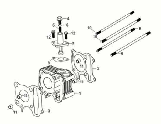 Sym Mio 50I E5 cylinder