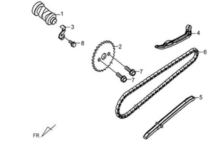 Sym X'PRO 125 cylinder head cover/camshaft chain