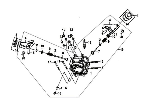 Cylinderkop KPL. Sym Crox 50 E4