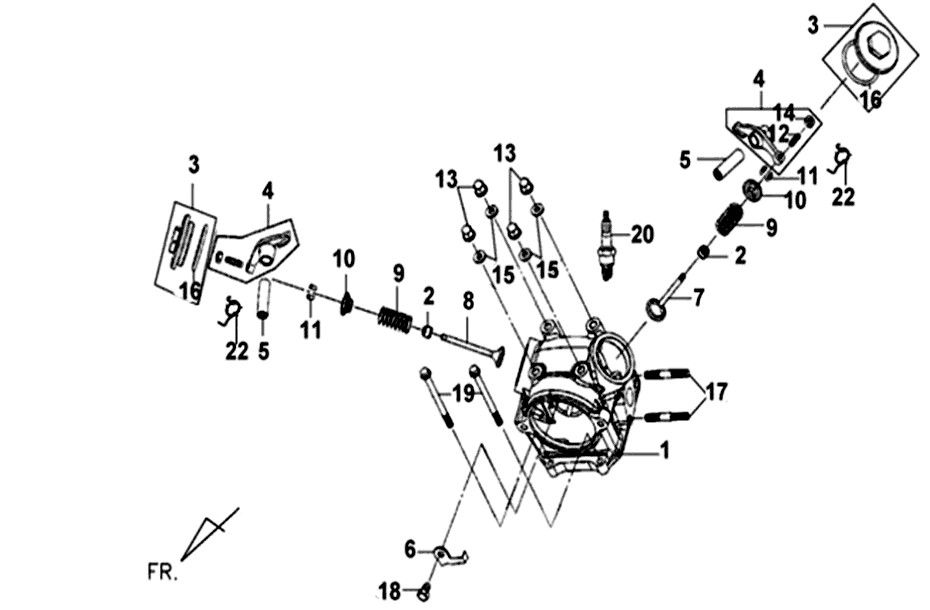 Cylinder head KPL Sym Mio