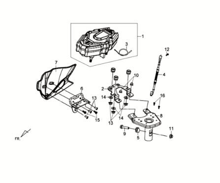Dashboard - tellerkabel - draadboom Sym Crox 50 E3 WIT/GRIJS (R010CA/BK5560S)