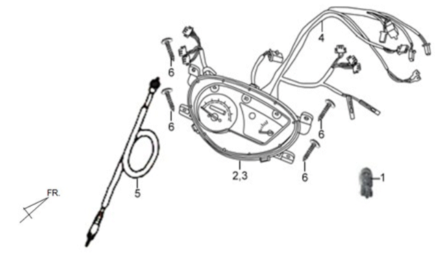 Dashboard/ meter cable/ wiring harness Sym X'PRO 125