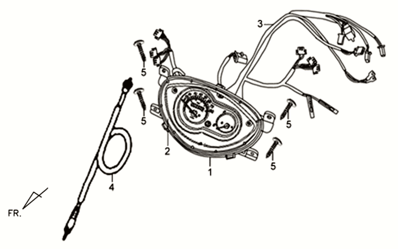 Dash Board Counter Cable Harness Sym Allo GT (WH006 S882U) white silver