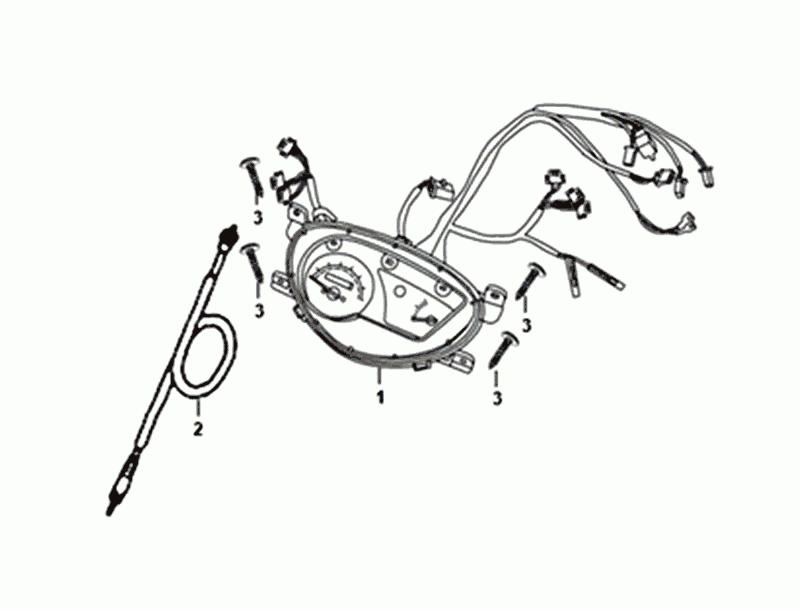 DASHBOARD/TEILER CABLE/WIRE HARNESS Sym Orbit III Black