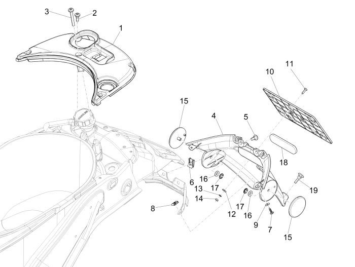 Rear fender Vespa Primavera 2-stroke blue midnight 222