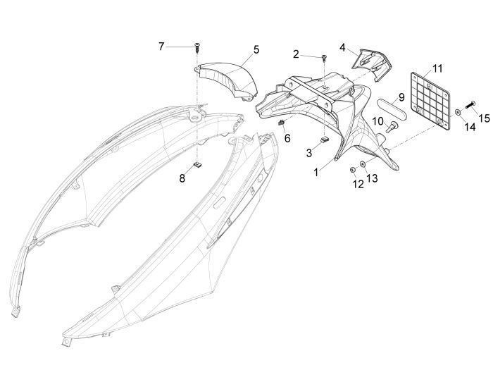 Side cover Piaggio New Fly 4-stroke 4-valve blue midnight 222