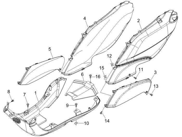 Bottom spoiler Piaggio Fly 2-stroke black 94