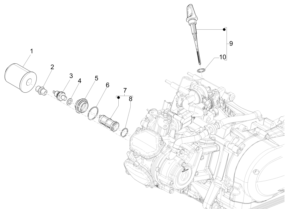 Magnetic flywheel cover - Vespa GTS 125 4T E5 ABS 2021 (EMEA) oil filter