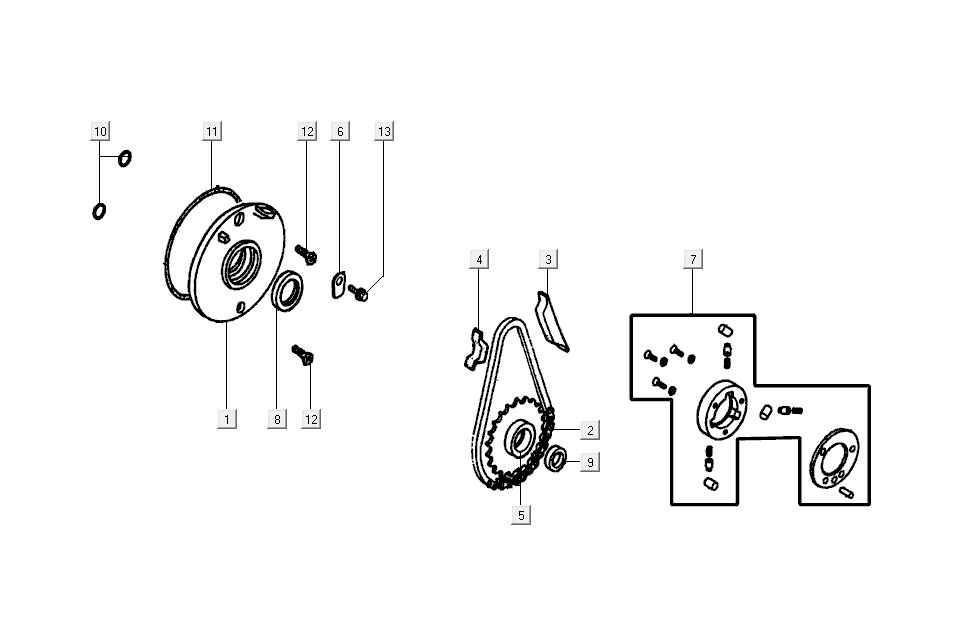 Distribution parts Kymco K-Pipe 4-stroke White