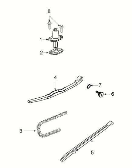 Timing chain - Peugeot Django 4-stroke Euro 5 chain guides